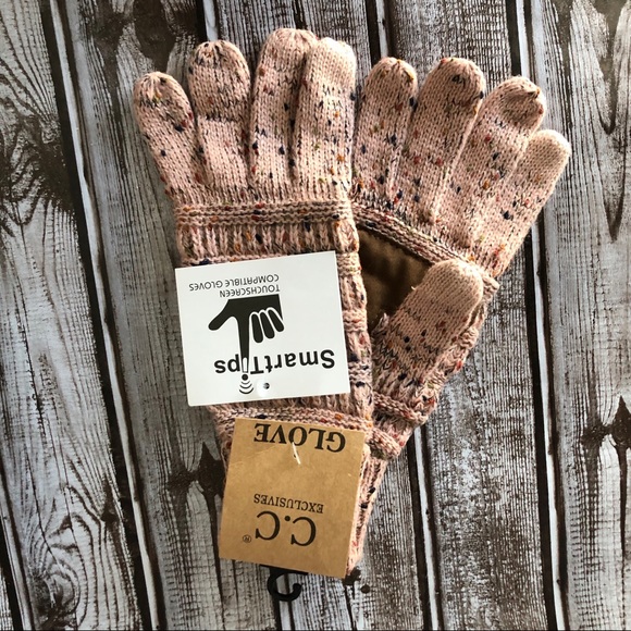 Indi Pink Ribbed confetti C.C glove Smart Touch - Picture 2 of 5